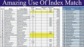 Amazing Use of Index Match Formula in Excel