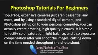 Photoshop Tutorial For Digital Photographers