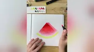 Как нарисовать кусочек арбуза спиртовыми маркерами