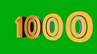 3D 1000 Number Green Screen | no copyrights