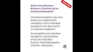 Difference Between Checked and Unchecked Exception?
