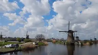 [4K] Windmills at Kinderdijk, The Netherlands