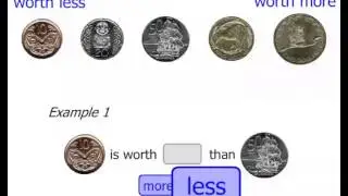 Year 1 and 2 Math Lessons 2015: More or Less? (Comparing Coins)