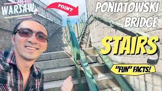 Poniatowski Bridge (Polish: Most Poniatowskiego) Stairs in Warsaw Poland