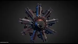 Radial engine Model 3d for c4d free downloads (file describe)