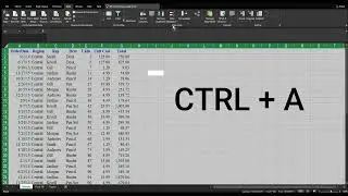 Excel Tutorial - CTRL + A (Select All)