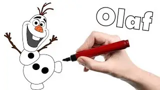 How to draw a snowman Olaf...Как нарисовать снеговика Олаф из 