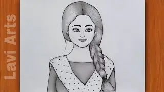 How to draw a beautiful girl with Braided Hairstyle | Pencil Drawing| Cute Beautiful Girl drawing