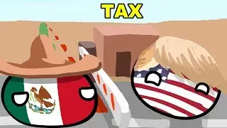 USA tax Mexico border - Countryballs
