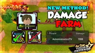 DAMAGE FARM *NEW METHOD!*  119B DAMAGE | SOLO GAMEPLAY | ROBLOX ALL STAR TOWER DEFENSE