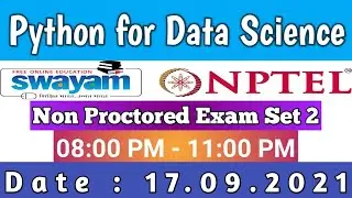 Python for Data Science : Non Proctored Exam set 2 Nptel Answers Live Stream