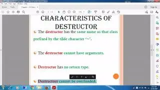 Characteristics of Destructor