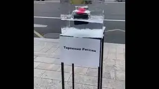 На Ленинском проспекте замечен куб льда, внутри которого замороженная красная кнопка