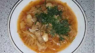 Постный борщ с консервированной рыбой и фасолью. Вкуснятина!