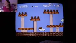 CRT screen capture test with failed SMB1 speedrun