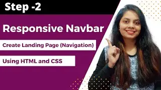Step 2 - Navigation | Responsive Landing page | HTML CSS | Website navbar | DesignWithRehana