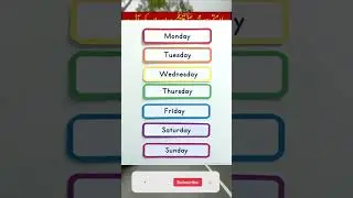 Name of Days - Days of the Week 