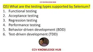 Q5.What are the testing types supported by Selenium?
