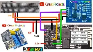 ESP 01s ESP8266 WS2812B RGB Led Matrix8x32 DHT11 RTC DS1307