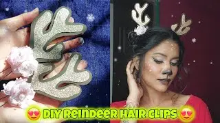 diy reindeer hair clips  😍 🦌❄️|| hair accessory for christmas #christmas #youtube