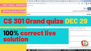 CS301 Grand Quiz 29 dec Solution Fall 2020|100% Corrrect|solution file avaiable