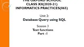 Text functions in Sql(part1)