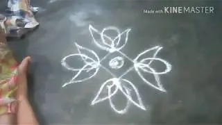 easy rangoli kolam with dots