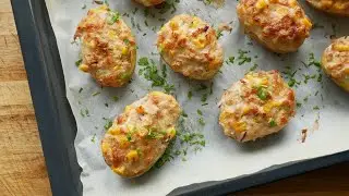 Überbackene Kartoffeln mit Thunfisch & Mais (Rezept) | Gratinated Potatoes with Tuna & Corn (Recipe)