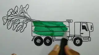 truk angkut pohon bambu fenomena langka - cara menggambar truk