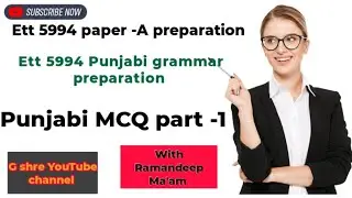 Ett 5994 Punjabi preparation/Ett 5994 paper -A MCQ/Ett 5994 Punjabi grammar preparation