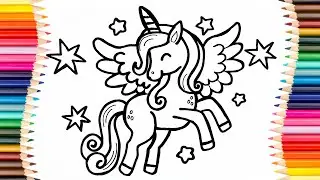 How to Draw a Rainbow Unicorn For Kids And Toddlers