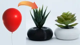 DIY- Flower Vase Making // Pottery Making With White Cement // Balloon Modal Flower Pot Making