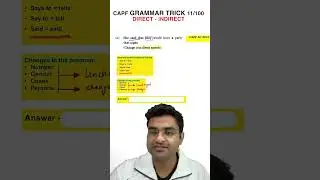 CAPF AC GRAMMAR TRICK 11/100  