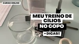 COMO TREINAR ACOPLAGEM DE CÍLIOS NO COPO/FIO DE CABELO #lashdesigner #extensãodecilios