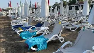 Guten Morgen aus Side Türkei - 2.6.2024. Strand. Meer 4K 