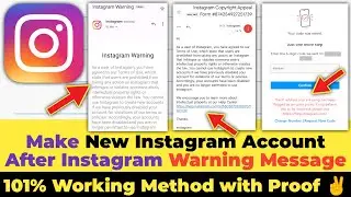 Create New Instagram Account after Instagram Warning Message 💪Create New Instagram Account After Ban