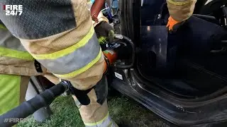 DUTCH FIREFIGHTERS - CAR HITS BUS