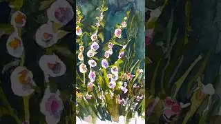 EASY Watercolor Flower painting using Negative painting techniques  #watercolorpainting