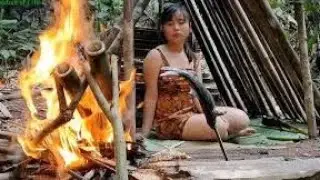 SURVİVAL ALONE İN THE RAİNFOREST, İnstinct - SOLO BUSHCRAFT camping on the gridliving free life
