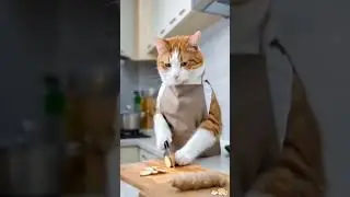 Oyen nyiapin makan siang suami . 