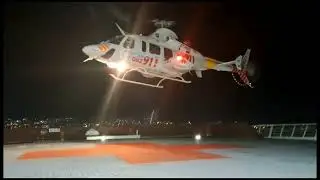 EMS Helicopter rooftop landing