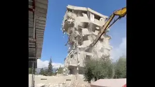 6 katlı binanın iş makinesinin darbesiyle yıkıldığı anlar kamerada 3 eylül 2024 8gunhaber