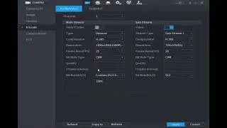 How to change camera encode parameter in NVR?