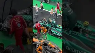 Fernando Alonso has difficulty getting out of the car