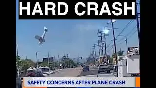 Surveillance video shows small plane crash in Pacoima, LA