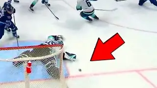 Joey Daccord Goal Save Without His Stick (FULL CLIP) Jets vs Kraken | NHL Highlights