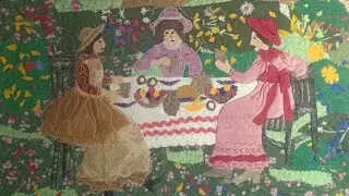 Patchwork picture. textile pizza