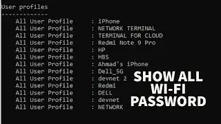 How to Find All Wi-fi Password with only 2 command