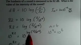 Calculate the Intensity When dB (Decibel) Value is Given
