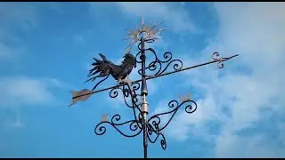 Установка Флюгера на крышу с поворотным механизмом.